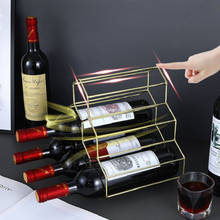 Estante de metal negro para vino, estantería moderna para 6 botellas, sin ensamblaje, almacenamiento de botellas de vino, barra de cocina, escritorio 2024 - compra barato