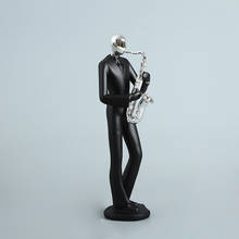 [Ремесла] Современная абстрактная скульптура музыкальная группа саксофон фигура игрока модель статуя художественная резьба Статуэтка из смолы украшения для дома 2024 - купить недорого