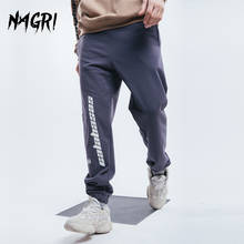 NAGRI Kanye Men's Joggers Embroidery Letter Printed Trouser Sweatpants Streetwear Hip Hop Autumn Winter Loose Sports Casual Pant 2024 - buy cheap