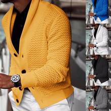 Autumn Sweater Men Cardigan Coat Solid Color Hollow Sweater Cardigan Buttons Men Coats Warm Knitted Sweater Cardigan Men Coats 2024 - buy cheap