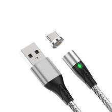 Магнитный USB-кабель для передачи данных, зарядный шнур 3A, кабель для быстрой зарядки, USB-кабели со светодиодным индикатором и разъемом, Поддержка синхронизации данных 2024 - купить недорого