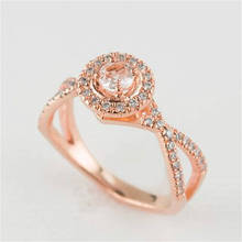 Новая Полировочная кольцо Роза Золотое сердце модное обручальное Когти Дизайн Кольца для женщин Циркон элегантные кольца женские украшения для свадьбы 2024 - купить недорого