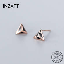 INZATT Real 925 Sterling Silver Geometry Triangle Stud Earrings For Fashion Woman Cute Fine Jewelry MInimalist Accessories Gift 2024 - buy cheap