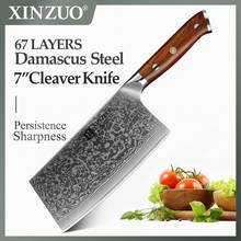 XINZUO-cuchillo de cocina de Damasco de 6,5 pulgadas, utensilio de cocina de estilo chino, de acero al carbono, de carnicero de alta calidad, con mango de palisandro 2024 - compra barato