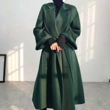 Abrigo de lana largo Vintage para mujer, chaqueta elegante de mezcla, moda coreana, 100%, 2020, 056 2024 - compra barato