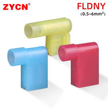 20pcs Nylon Flag Female Insulated 6.3 Plug Right Angle Spring Crimp Terminals Cold Pressed FLDNY 0.5-6MM2 Copper Core 2024 - buy cheap