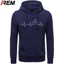 REM Heartbeat Plane Pilot Funny Print Hoodies Men long Sleeve Cotton Plane Driver Mens Clothing Camisetas Hoodies, Sweatshirts 2024 - buy cheap