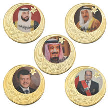 Лидер Дубаи ОАЭ позолоченные Коллекционные монеты, оригинальный набор монет с держателем монет, подарочный набор медалей 2024 - купить недорого
