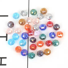 Quente 60 pçs 8mm roda de vidro contas redondas contas de cristal solto bedas para fazer jóias descobertas colar pulseira brincos descobertas 2024 - compre barato