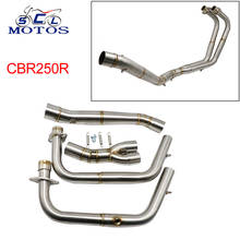 Sclmotos- Stainless Steel Motorcycle Middle Pipe For Honda CBR250R Exhaust System Mid Tube Link Connect Pipe Without Muffler 2024 - buy cheap