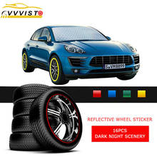 2019 VVVIST Reflective Car Stickers Car Strips And Decals for 17in  Wheel Rim 16 Pcs Car Styling Strips Wheel Stickers 4 Colors 2024 - buy cheap
