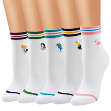 Ladies' Flamingo Socks lady Medium Cotton  women Hosiery Cross Rim Hosiery 2024 - buy cheap