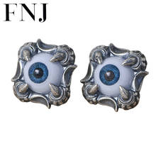FNJ-pendientes de plata de primera ley con forma de ojo para hombre y mujer, aretes pequeños, plata esterlina 925, piedra, S925 2024 - compra barato