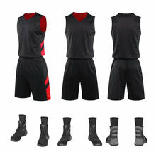 Conjunto de camiseta y pantalones cortos de baloncesto para hombre, ropa deportiva transpirable de doble cara, traje de entrenamiento 2024 - compra barato