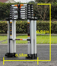 Escalera telescópica multifuncional de aleación de aluminio, tubo grueso de aluminio sin costura, 3,1 m, para el hogar 2024 - compra barato