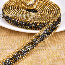 2Yards Rhinestone Diamond Beaded Metal Chain Lace Trims Wedding Dress Belt Sash Collar Ribbon Bridal Applique Sewing Craft DIY 2024 - buy cheap