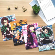 Cuaderno de Anime Demon Slayer: Kimetsu no Yaibai, cuaderno de página interior, papelería creativa, juguete para regalo, 20 unids/lote 2024 - compra barato