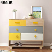 Pannlart 1 Pc Candy Color Wood Handle Cute Baby Room Cabinet Pulls Solid Color Handle Modern Door Drawer Handle Cabinet Knobs 2024 - buy cheap