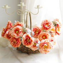 Flores artificiales de seda de imitación para decoración, una sola rama, decoración de pared de boda, 10 piezas 2024 - compra barato