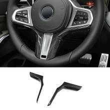 Car Steering Wheel Decoration Cover Trim Carbon Fiber Style Stickers For BMW X5 G05 X3 X4 G01 G02 G30 Interior Auto Accessories 2024 - buy cheap