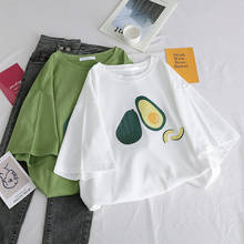 Female Casual T Shirts Harajuku Printed Tees Fashion Women Avocado T-shirt Ladies Summer Shirts Short Sleeve Tshirt Clothing 2024 - buy cheap