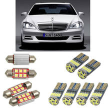 Interior luzes do carro led para mercedes classe s w221 sedan lâmpadas para carros luz da placa de licença 14pc 2024 - compre barato