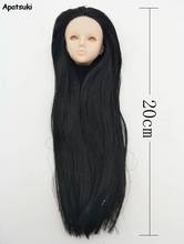 Кукла голова для 11,5 "кукла черные волосы головы для 1/6 BJD кукла без глаз кукольный домик голова без макияжа сделай сам для отработки нанесения макияжа ребенок 2024 - купить недорого