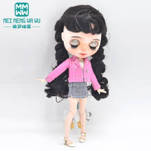 Fits 28-30cm blyth Azone 1/6 doll clothes accessories Fashion plaid skirt, leather jacket Girl's gift 2024 - buy cheap