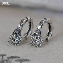 BOCAI-pendientes de plata auténtica S925 para hombre y mujer, joyería retro de moda, Plata tailandesa, arte simple, cabeza de tigre 2024 - compra barato