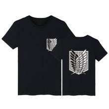 Camiseta de attack on titan, camiseta de algodão harajuku de attack on titan para homens e mulheres, roupa casual de hip hop 2024 - compre barato