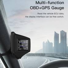 OBD2 GPS HUD Дисплей на лобовом стекле Спидометр км/ч бортовой компьютер расход масла Температура воды компас дисплей на лобовом стекле 2024 - купить недорого