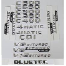 3D хром серебристыми буквами для Mercedes Benz W204 W205 C300 C320 C340 C350 C400 C450 C430 C500 C550 AMG CDI BLUETEC 4matic, логотипы марок машин 2024 - купить недорого