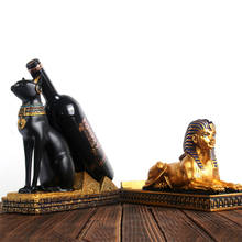Estante de resina para vino con forma de gato, soporte creativo para botella de vino, diosa egipcia, soporte para decoración del hogar, regalos de boda, herramientas de Bar 2024 - compra barato
