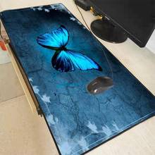 Mairuige qualidade superior luz azul borboleta bloqueio borda grande mouse pad teclado gamer tapete de mesa gaming mouse pads 2024 - compre barato