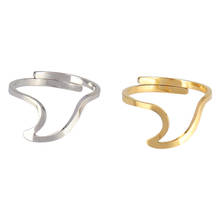 Женское кольцо из нержавеющей стали, золотистое кольцо с морскими волнами, подарочное Ювелирное Украшение для серфинга 2024 - купить недорого