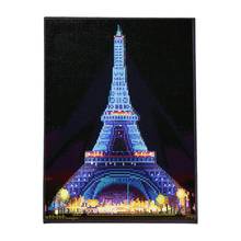 Diy diamante bordado com luzes led torre eiffel ponto cruz strass pintura para casa sala de estar quarto decoração 2024 - compre barato