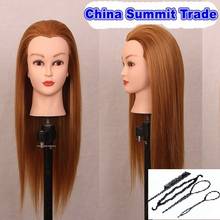 Hairdressing Blonde Mannequin Heads Female Blonde Wig Hairdressers Mannequins Doll Training Head Womem Bracket 2024 - buy cheap