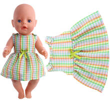 Falda a cuadros adecuada para muñeca americana de 18 pulgadas y 43 Cm, regalo de bebé ReBorn, juguete de niña de nuestra generación, regalo de Navidad 2024 - compra barato