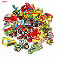 20pcs a Lot Cute Small Bus Cars Trucks Patches Cartoon Badge Iron on for Kids T-Shirts Sewing Stickers DIY Patchwork 2024 - buy cheap