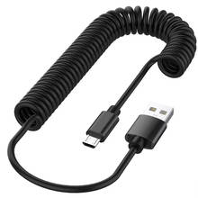 Пружинный USB-кабель, Выдвижной Micro USB Type C, кабель для зарядки и передачи данных, USB Type-C, зарядное устройство, провод, шнур, адаптер для Samsung, Android 2024 - купить недорого