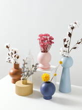 Керамическая ваза, аксессуары для украшения дома, простая Цветочная композиция для гостиной, украшение для винного шкафа, цветок 2024 - купить недорого