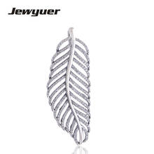 Feather charms 925 sterling silver Charm Pendant without Chain Compatible with European Snake Chain Necklace jewelry DIY LW329 2024 - buy cheap