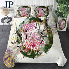 Juego de cama Bird by Jp.pemapsorn, funda nórdica de estilo chino de grulla, ropa de cama de Arte de acuarela, juego de cama de flores de crisantemo, envío directo 2024 - compra barato