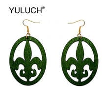 YULUCH Vintage Hollow Green Black Wooden Long Pendant Earrings For Women Fashion Jewelry Ethnic Afrcian Indian Big Drop Earrings 2024 - buy cheap