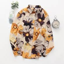 Camisa feminina floral do havaí, blusa de manga comprida, camisa feminina, tops estilosos para mulheres, 2020 2024 - compre barato