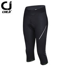 Cheji calças de ciclismo femininas com acolchoamento 3d em gel, preto, tamanho apertado, esportes ao ar livre, bicicleta, roupas longas, roupa de ciclismo 2024 - compre barato