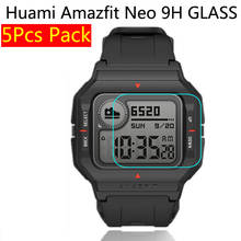 Pacote com 5 peças para huami amazfit neo, protetor de tela de vidro temperado 9h smart watch película protetora 2024 - compre barato