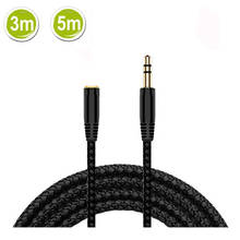 Удлинительный кабель для наушников 3 м/5 м, разъем 3,5 мм, кабель AUX «Папа-мама», аудиоудлинитель m/F, кабель для наушников 3,5 мм 2024 - купить недорого