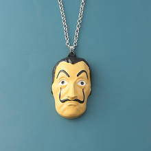 La Casa De Papel Mask Necklace Money Heist The House of Paper Salvador Dali Mask Pendant Necklace for Women Men Keyring Jewelry 2024 - buy cheap