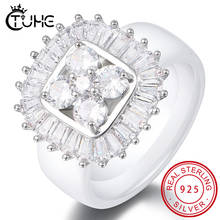 Женское кольцо с кристаллами, белое обручальное кольцо с кристаллами, серебро 925 пробы, 2019 2024 - купить недорого